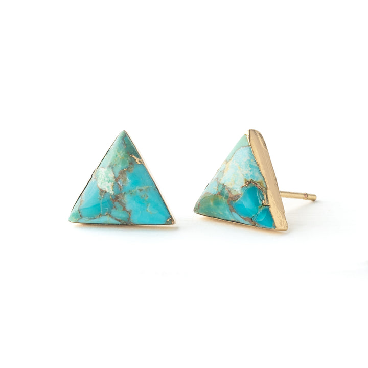 Ellie Triangle Turquoise Studs