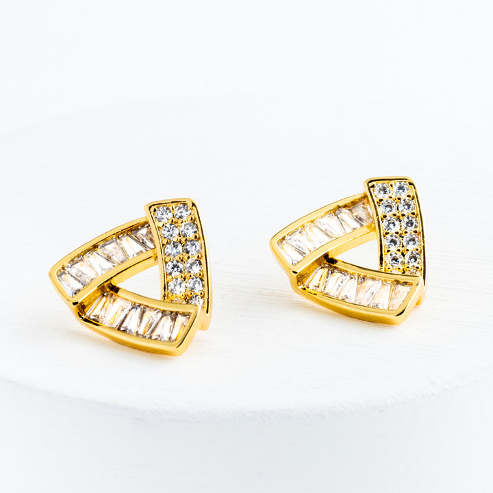 Prism Gold and Zircon Studs