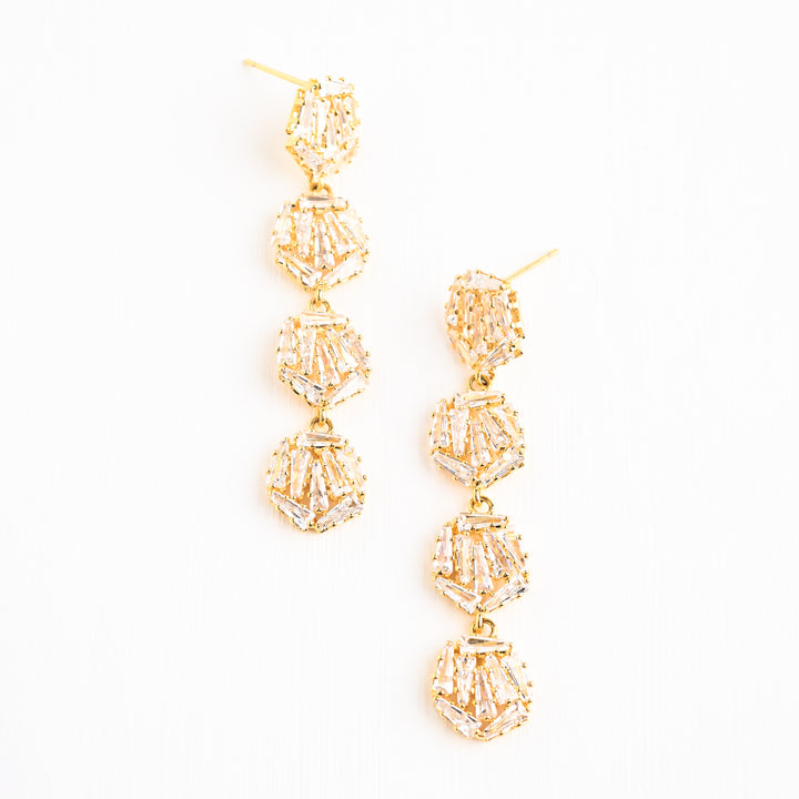 Bliss Zircon Cluster Dangle Earrings