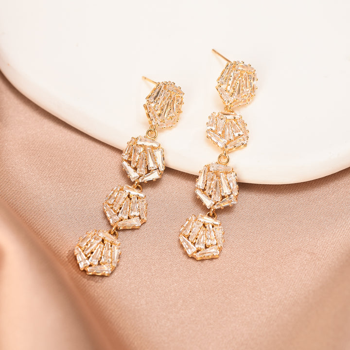 Bliss Zircon Cluster Dangle Earrings