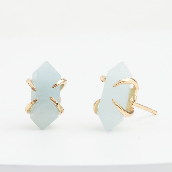 Aquamarine Encased Studs