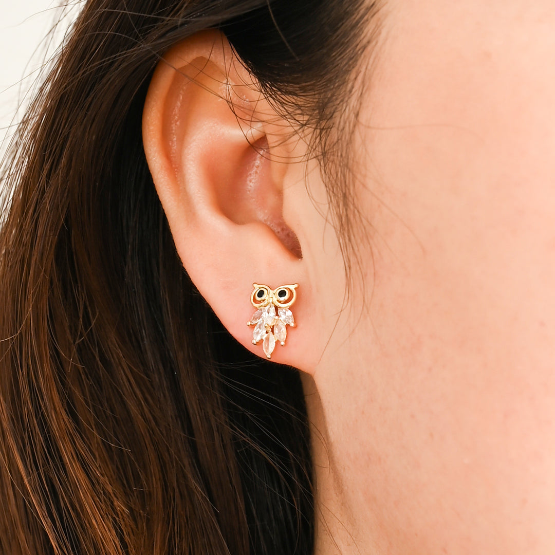 Owl Zircon Studs