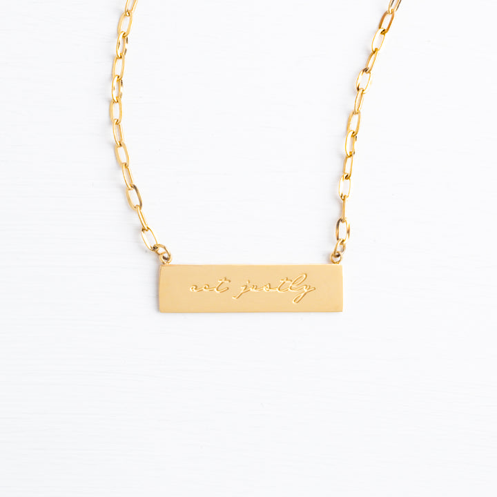 Give Mercy Gold Bar Necklace