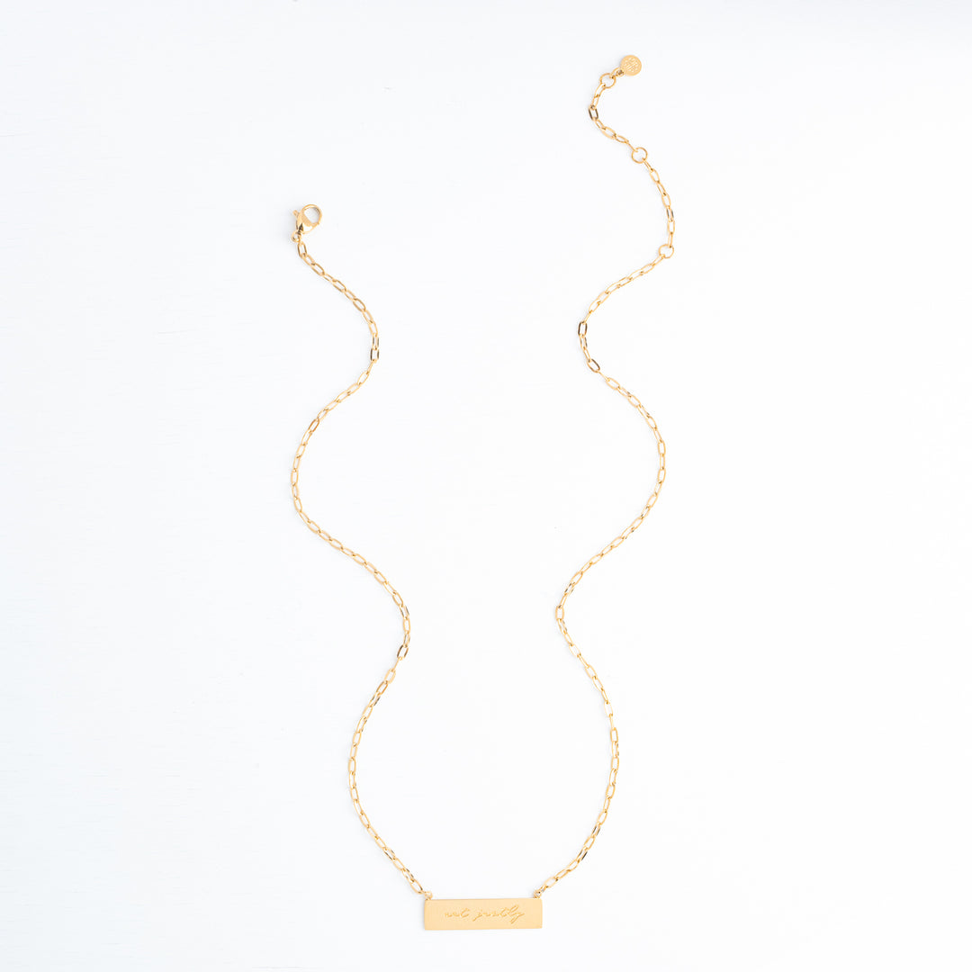 Give Mercy Gold Bar Necklace