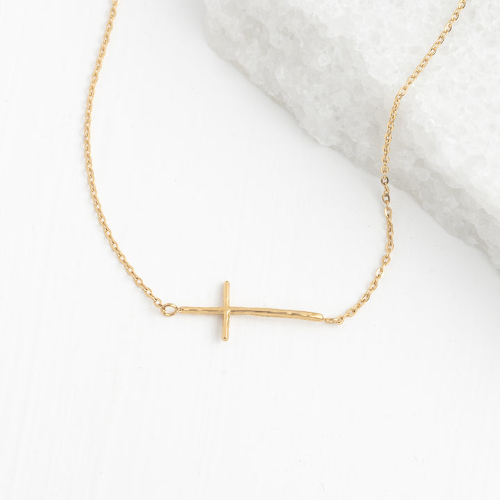 Radiant Cross Necklace in Gold