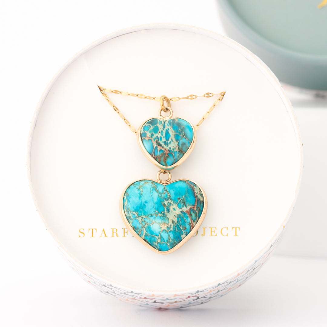 Always With You Jasper Heart Necklace Set