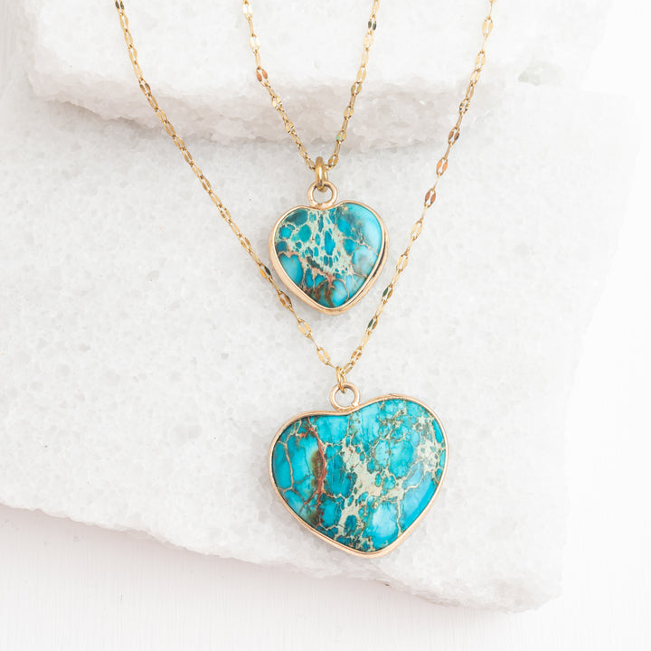 Always With You Jasper Heart Necklace Set