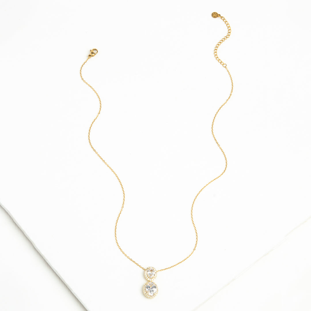 Divine Connection Gold and Zircon Necklace