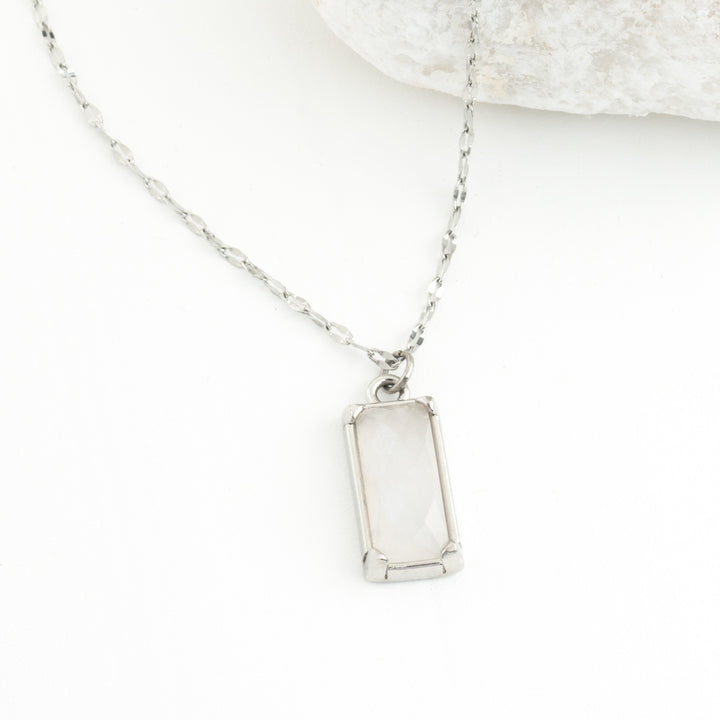 Moonlit Grace Necklace in Silver & Moonstone