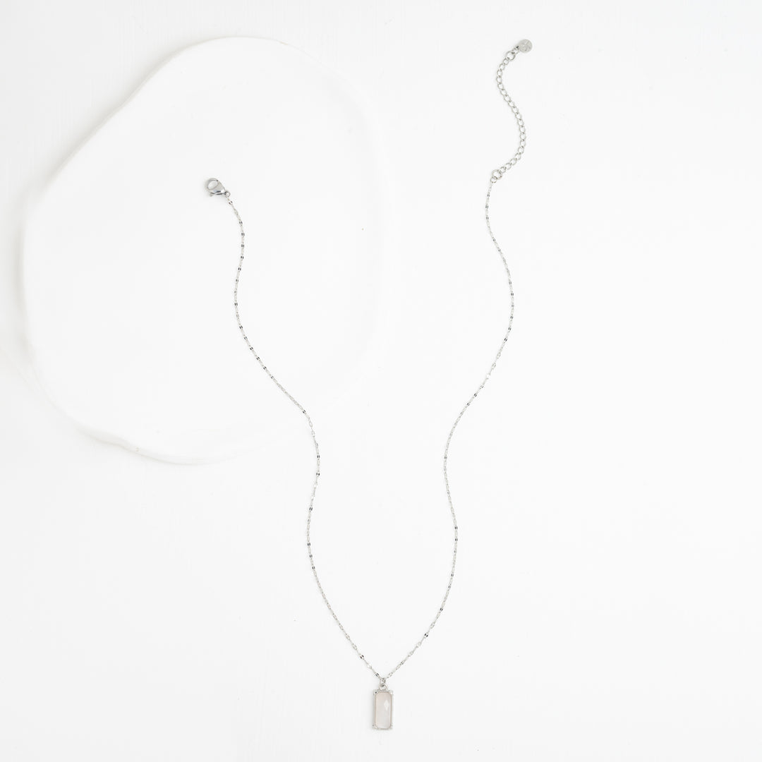 Moonlit Grace Necklace in Silver & Moonstone