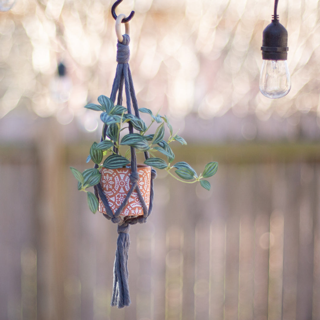 Mini Flourish Plant Hanger Blue Grey