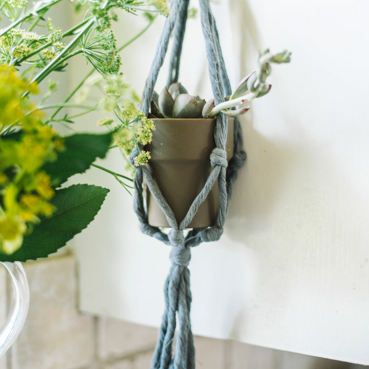 Mini Flourish Plant Hanger Blue Grey