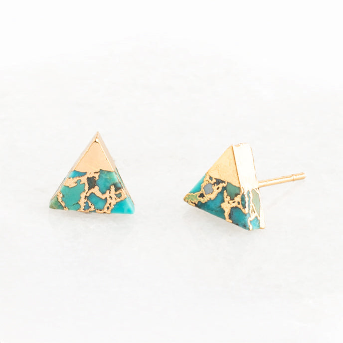 Oasis Triangle Turquoise Studs