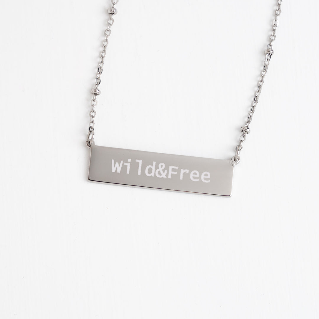 Engravable Silver Bar Necklace